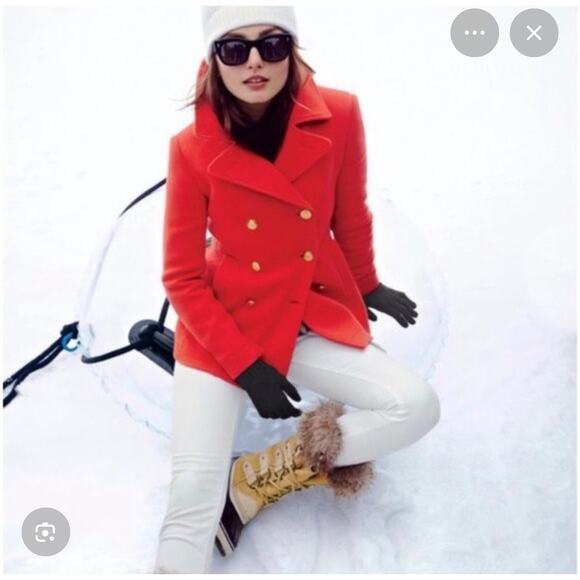 J. Crew Jackets & Blazers - $298 J. Crew Red Stadium Cloth by Nello Gori Majesty Peacoat Coat Size 6